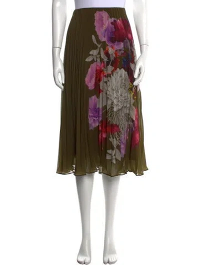 Pre-owned Jason Wu Collection Floral Print Midi Length Skirt In Green