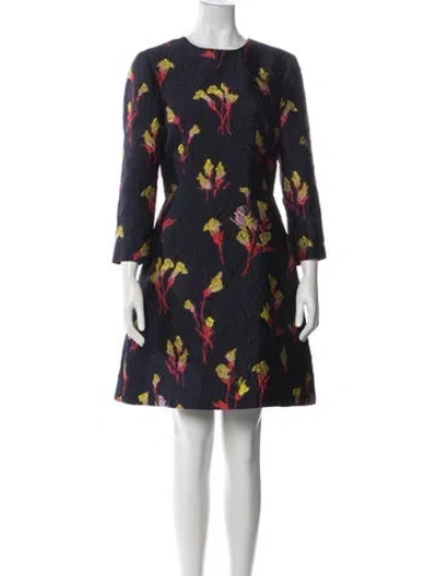 Pre-owned Jason Wu Collection Floral Print Mini Dress In Blue