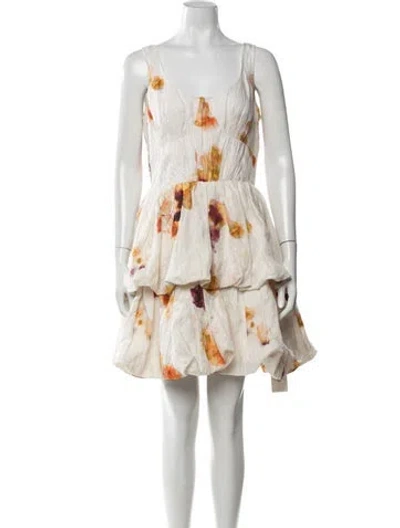 Pre-owned Jason Wu Collection Floral Print Mini Dress In Neutral