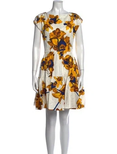 Pre-owned Jason Wu Collection Floral Print Mini Dress W/ Tags In White