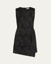 Jason Wu Collection Asymmetrical Jacquard Midi Dress In Black