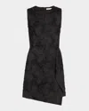 Jason Wu Collection Asymmetrical Jacquard Midi Dress In Black