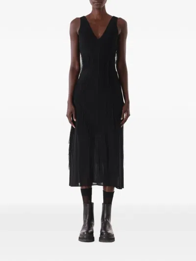 Jason Wu Collection Fringe-detail Midi Dress In Schwarz