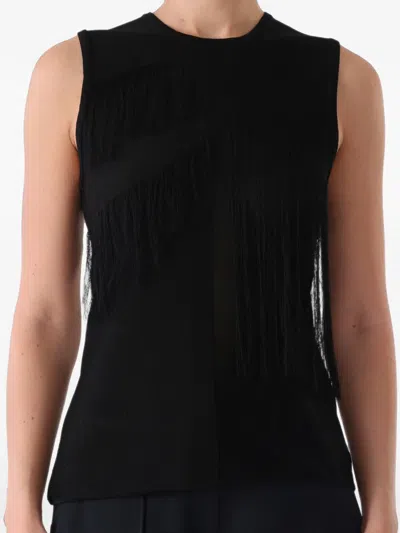 Jason Wu Collection Fringe-trimmed Tank Top In Schwarz