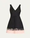 Jason Wu Collection Glen Plaid Sleeveless Painted-hem Mini Dress In Black