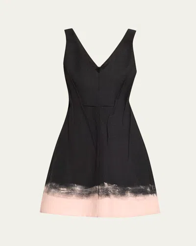 JASON WU COLLECTION GLEN PLAID SLEEVELESS PAINTED-HEM MINI DRESS