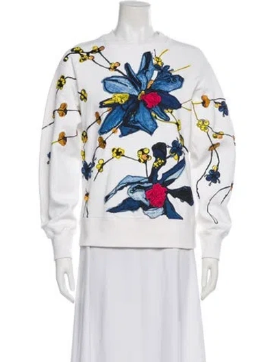 Pre-owned Jason Wu Collection Graphic Print Embroidered Accent Lounge Set In White