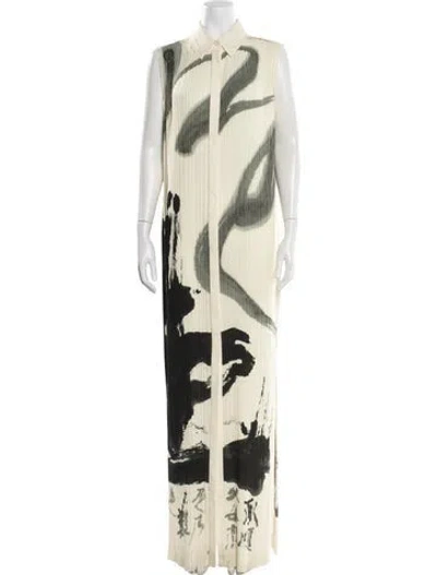 Pre-owned Jason Wu Collection Graphic Print Long Dress In Neutral