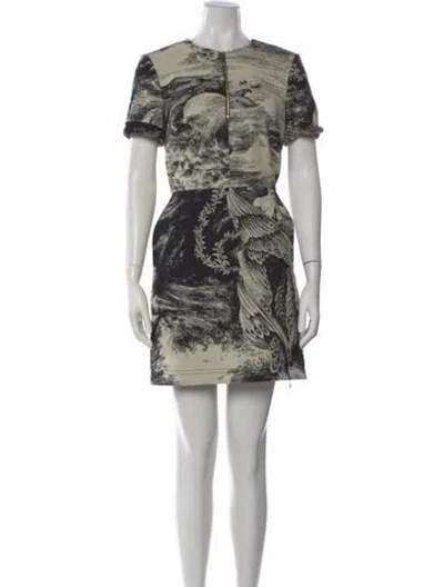 Pre-owned Jason Wu Collection Graphic Print Mini Dress In Gray