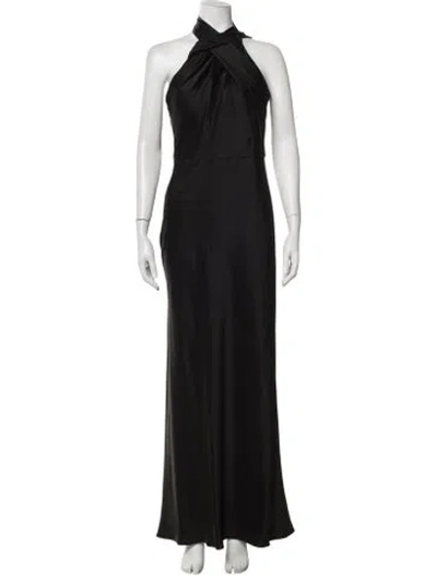 Pre-owned Jason Wu Collection Halterneck Long Dress In Black