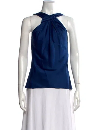 Pre-owned Jason Wu Collection Halterneck Sleeveless Top In Blue