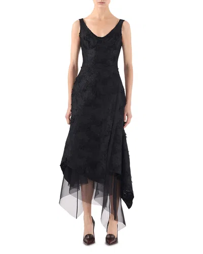 JASON WU COLLECTION ASYMMETRICAL JACQUARD MIDI DRESS