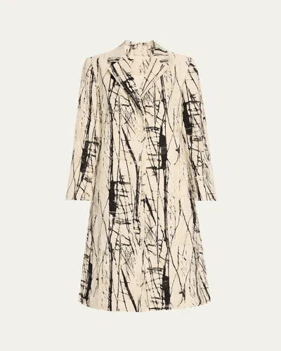 Jason Wu Collection Ink-patterend Jacquard Coat In Neutral