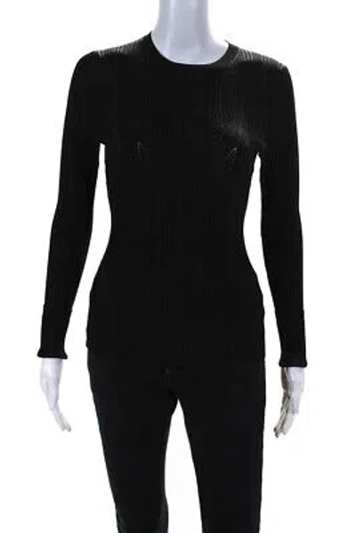 Pre-owned Jason Wu Collection Jason Wu Womens  Fitted Knit Top - Black Lame Size Xs