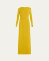 Jason Wu Collection Jersey Gown With Side Waist Pleating In Kiwi