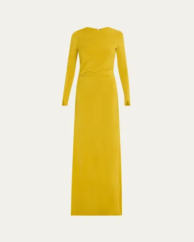 Jason Wu Collection Jersey Gown With Side Waist Pleating In Kiwi