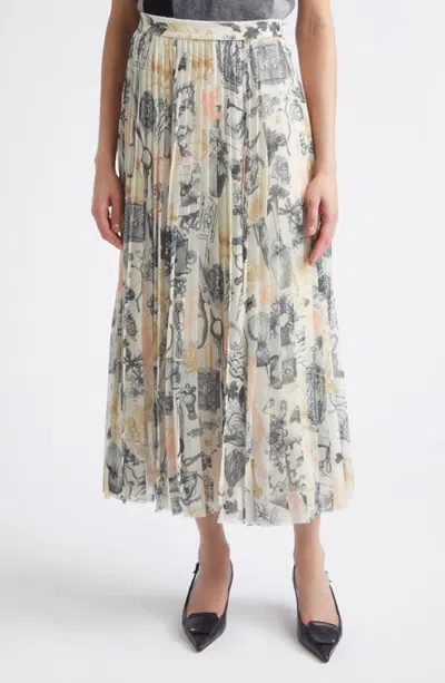 Jason Wu Collection Knife Sunburst Pleated Midi Skirt In Neutral