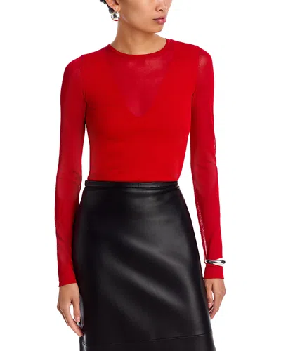 Jason Wu Collection Knit Top In Red
