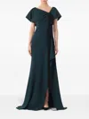 Jason Wu Collection Ruched Fluid Crepe Gown In Green