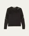 Jason Wu Collection Lace-inset Merino Wool Sweater In Gray