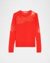 Jason Wu Collection Lace-inset Merino Wool Sweater In Red