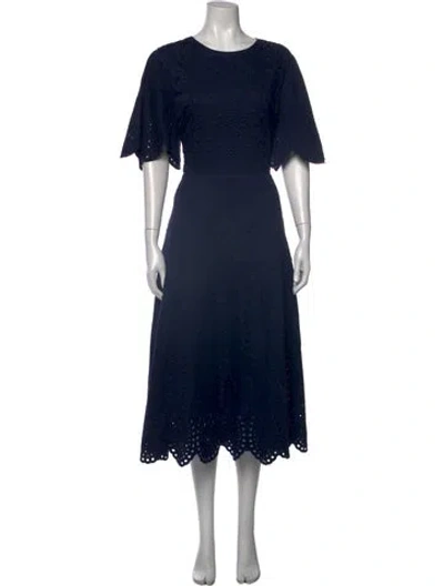 Pre-owned Jason Wu Collection Lace Pattern Midi Length Dress W/ Tags In Blue