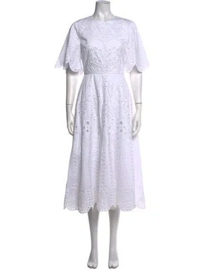 Pre-owned Jason Wu Collection Lace Pattern Midi Length Dress W/ Tags In White