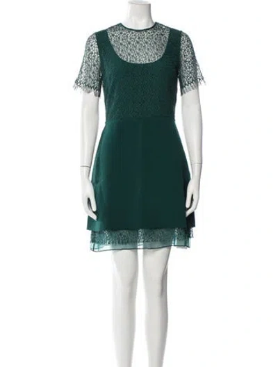 Pre-owned Jason Wu Collection Lace Pattern Mini Dress In Green