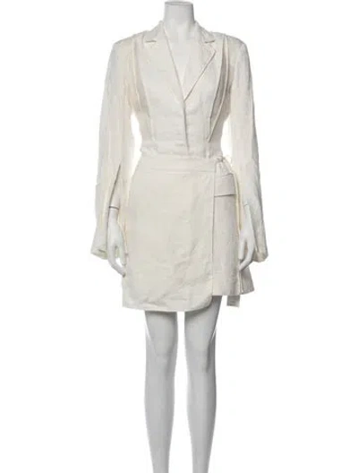 Pre-owned Jason Wu Collection Linen Mini Dress In Neutrals