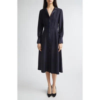 Jason Wu Collection Long Sleeve Washed Twill Midi Shirtdress In Blue