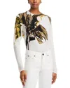Jason Wu Collection Merino Wool Brushstroke Print Sweater In Chalk