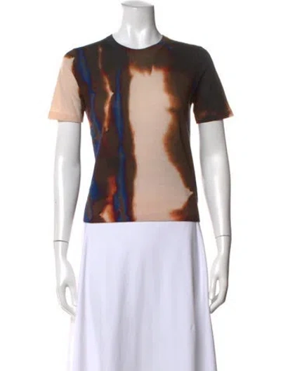 Pre-owned Jason Wu Collection Merino Wool Printed T-shirt In Brown
