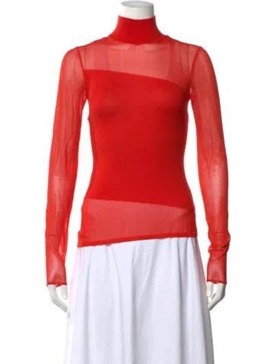 Pre-owned Jason Wu Collection Merino Wool Turtleneck Top In Orange