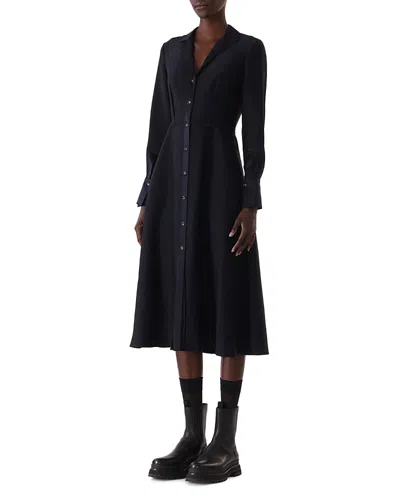 Jason Wu Collection Midi Twill Shirtdress In Black