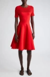 JASON WU COLLECTION JASON WU COLLECTION MIXED MEDIA COTTON FIT & FLARE DRESS