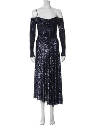 Pre-owned Jason Wu Collection Off-the-shoulder Midi Length Dress In Blue