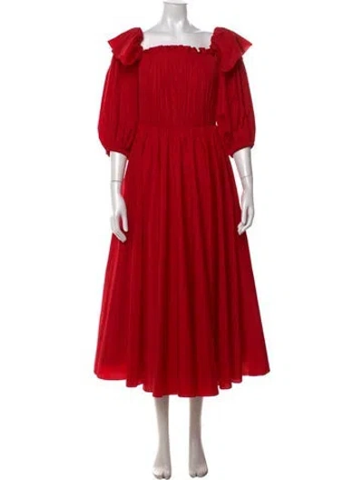 Pre-owned Jason Wu Collection Off-the-shoulder Midi Length Dress In Red