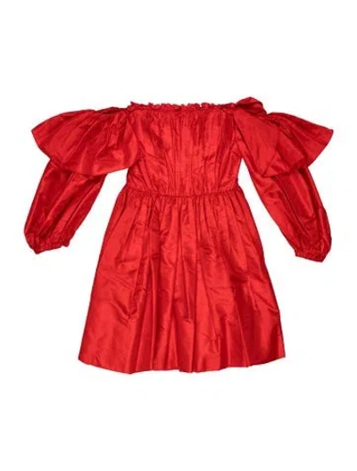 Pre-owned Jason Wu Collection Off-the-shoulder Mini Dress In Red
