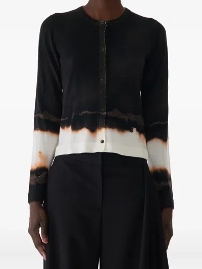 JASON WU COLLECTION OMBRE DIFUSSED STRIPE WOOL CARDIGAN