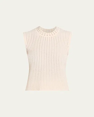 Jason Wu Collection Openwork Cable Knit Sleeveless Sweater In Multi
