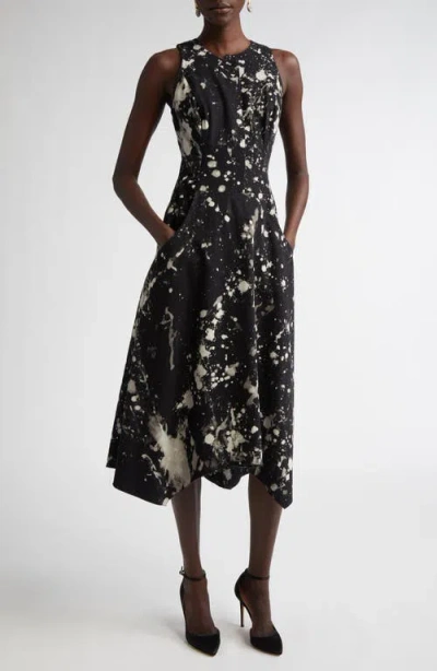 Jason Wu Collection Paint Print Twill Sleeveless Dress