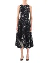 Jason Wu Collection Painters Twill Handkerchief Midi Dress In Black