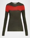 Jason Wu Collection Painted Stripe Long Sleeve Jersey Top