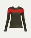 Jason Wu Collection Painted Stripe Long Sleeve Jersey Top