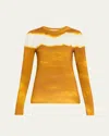 Jason Wu Collection Painted Stripe Long Sleeve Jersey Top In Multi