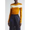 Jason Wu Collection Painted Stripe Long Sleeve Jersey Top In Orange