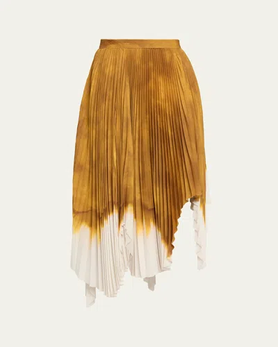 Jason Wu Collection Painted Stripe Pleated Asymmetric Skirt