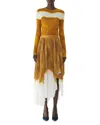 Jason Wu Collection Painted Stripe Pleated Asymmetrical Skirt