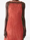 Jason Wu Collection Painted Stripe Pleated Maxi Dress In Orange