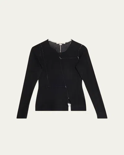 Jason Wu Collection Paneled Merino Wool Printed Sweater In Paneled Merino Wool Printed Lo